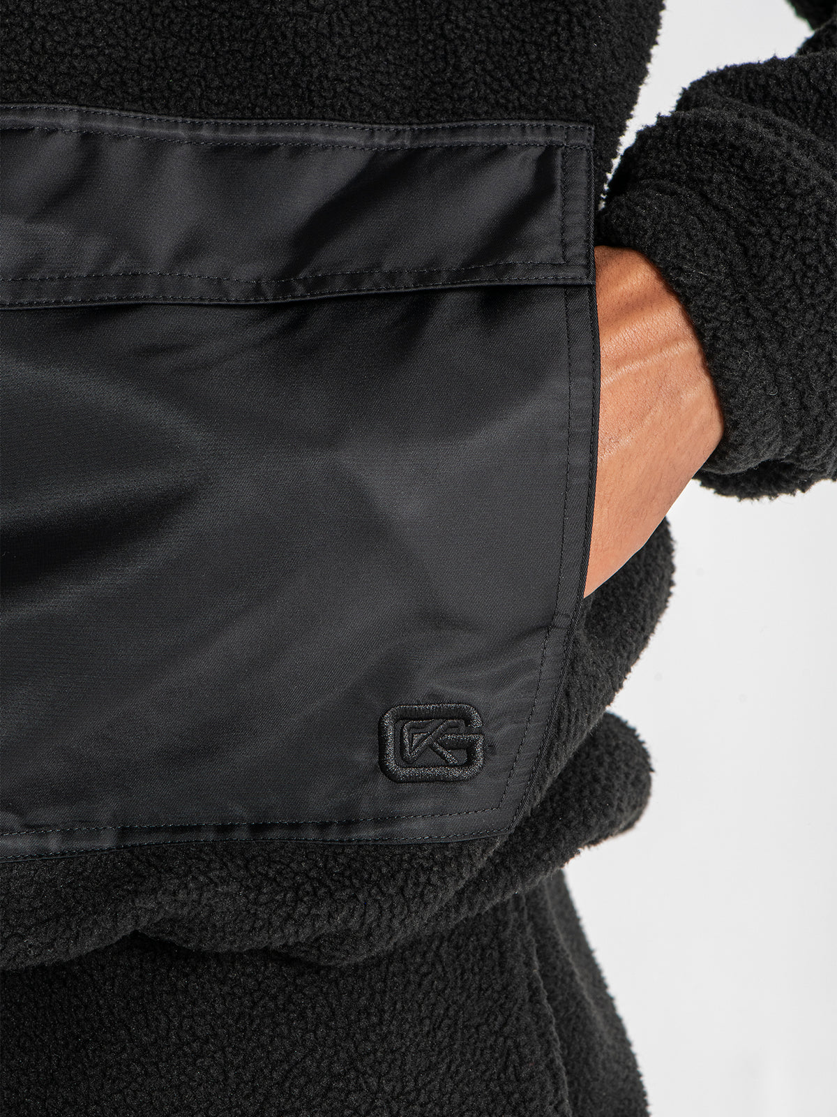 hoodies / Black Cargo Sherpa Hoodie