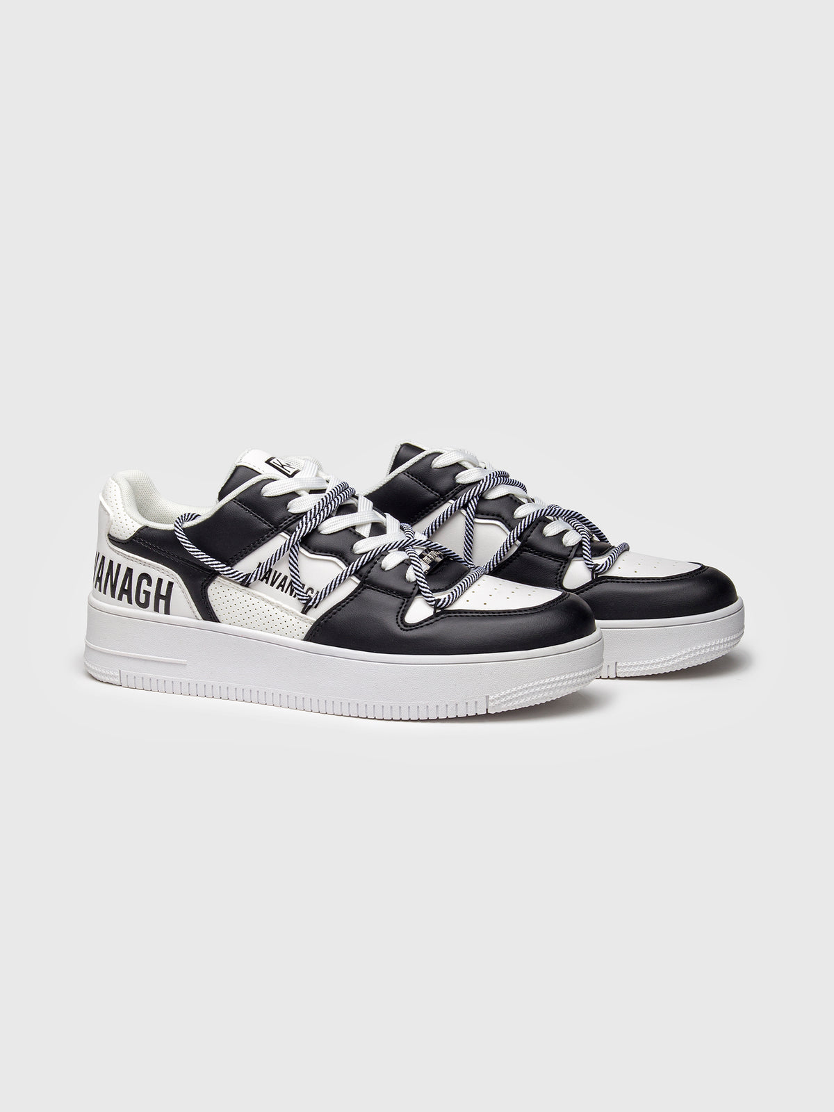 sneakers / Black Wrapped Striped Sneakers