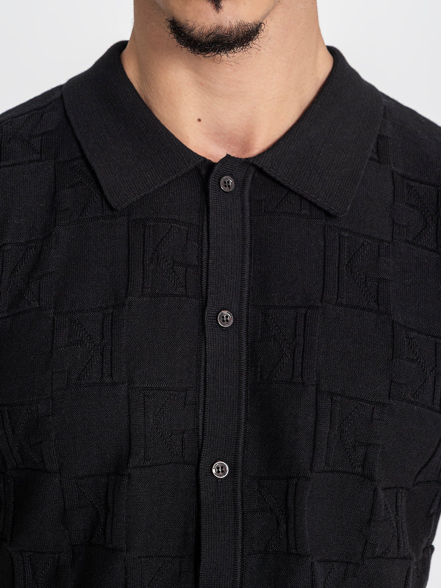 shirts / Black Clone Knit Shirt