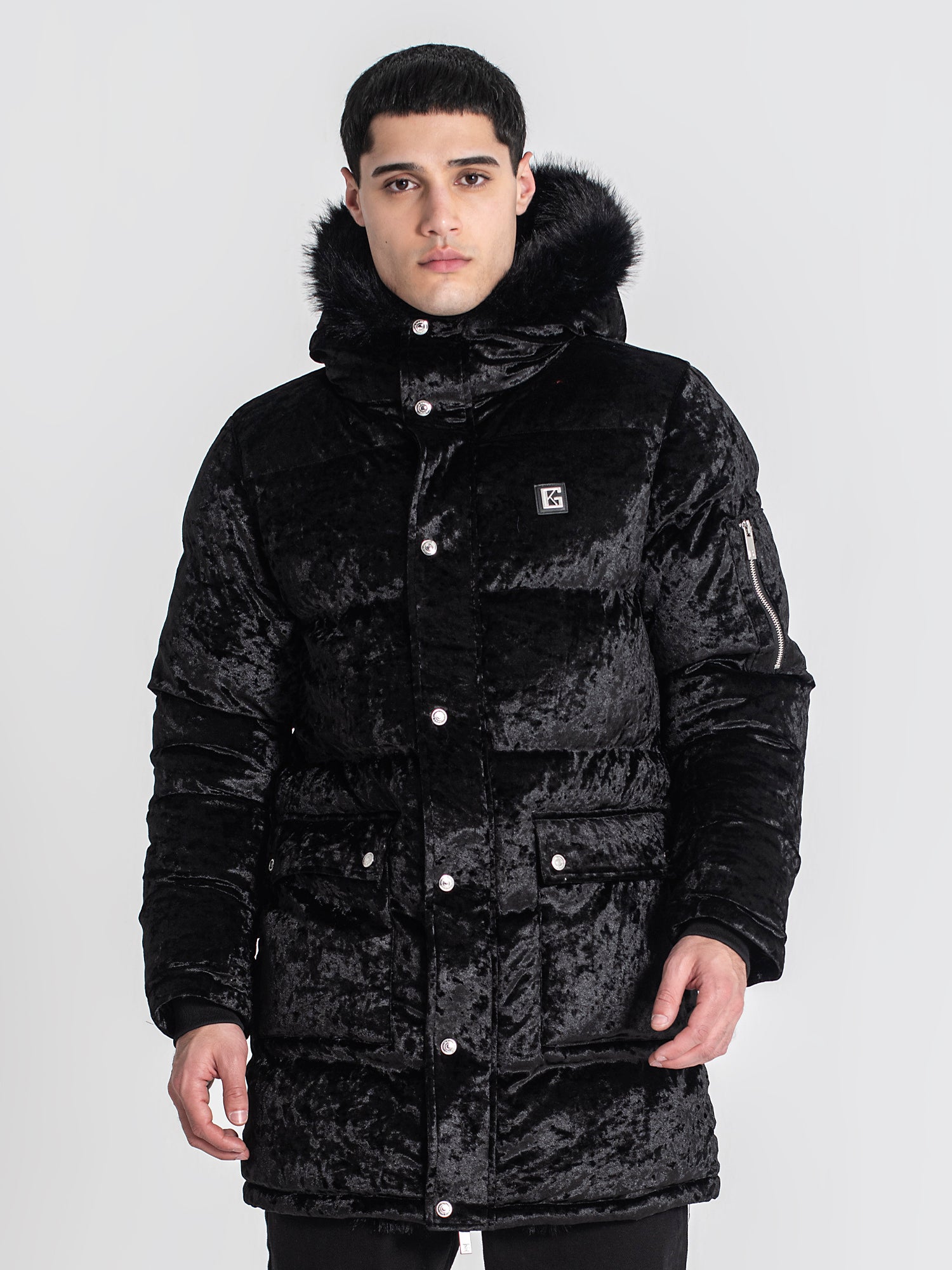 overcoats / Black Core Velvet Coat