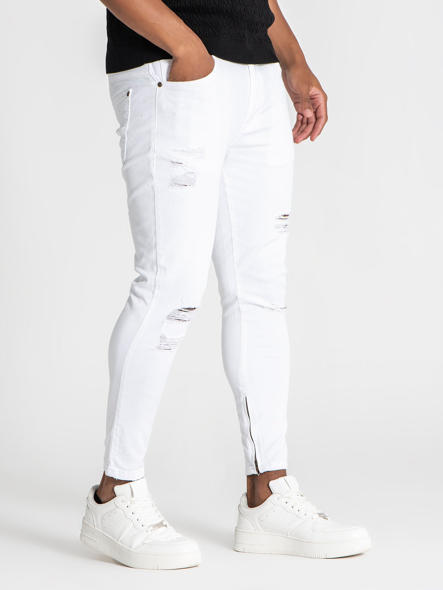 jeans / White Zipper Jeans