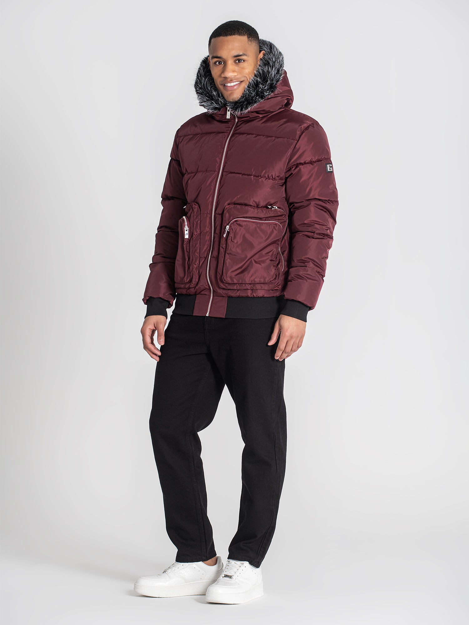 puffers / Burgundy Utility Puffer Jacket