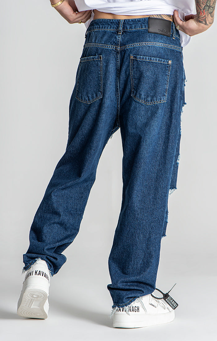 Dark Blue Echo Balloon Ripped Jeans