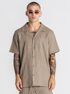 shirts / Taupe Nature Linen Shirt