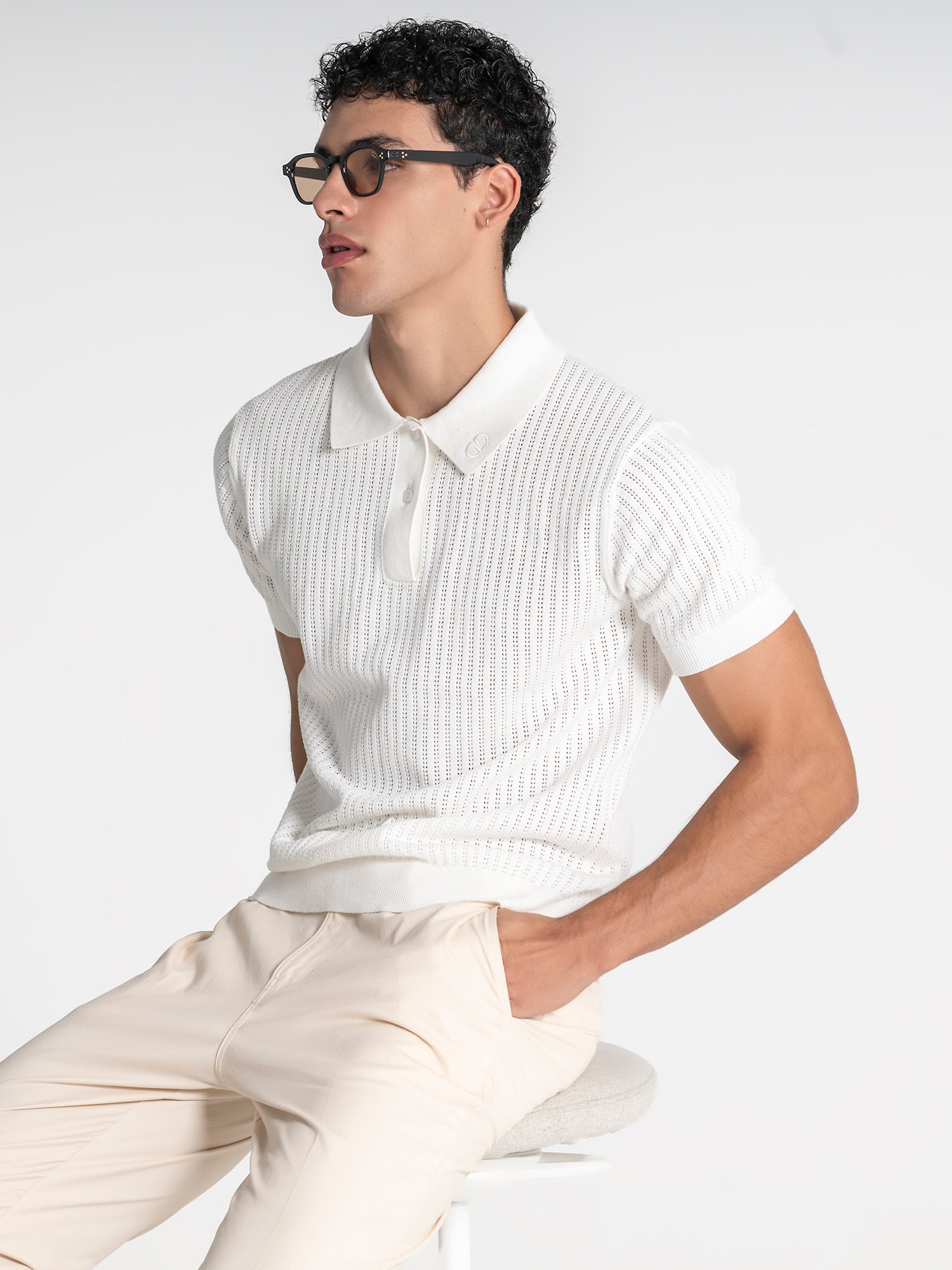 White Sense Knit Polo
