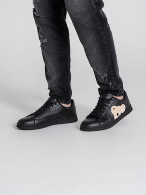 sneakers / Black Plush Sneakers