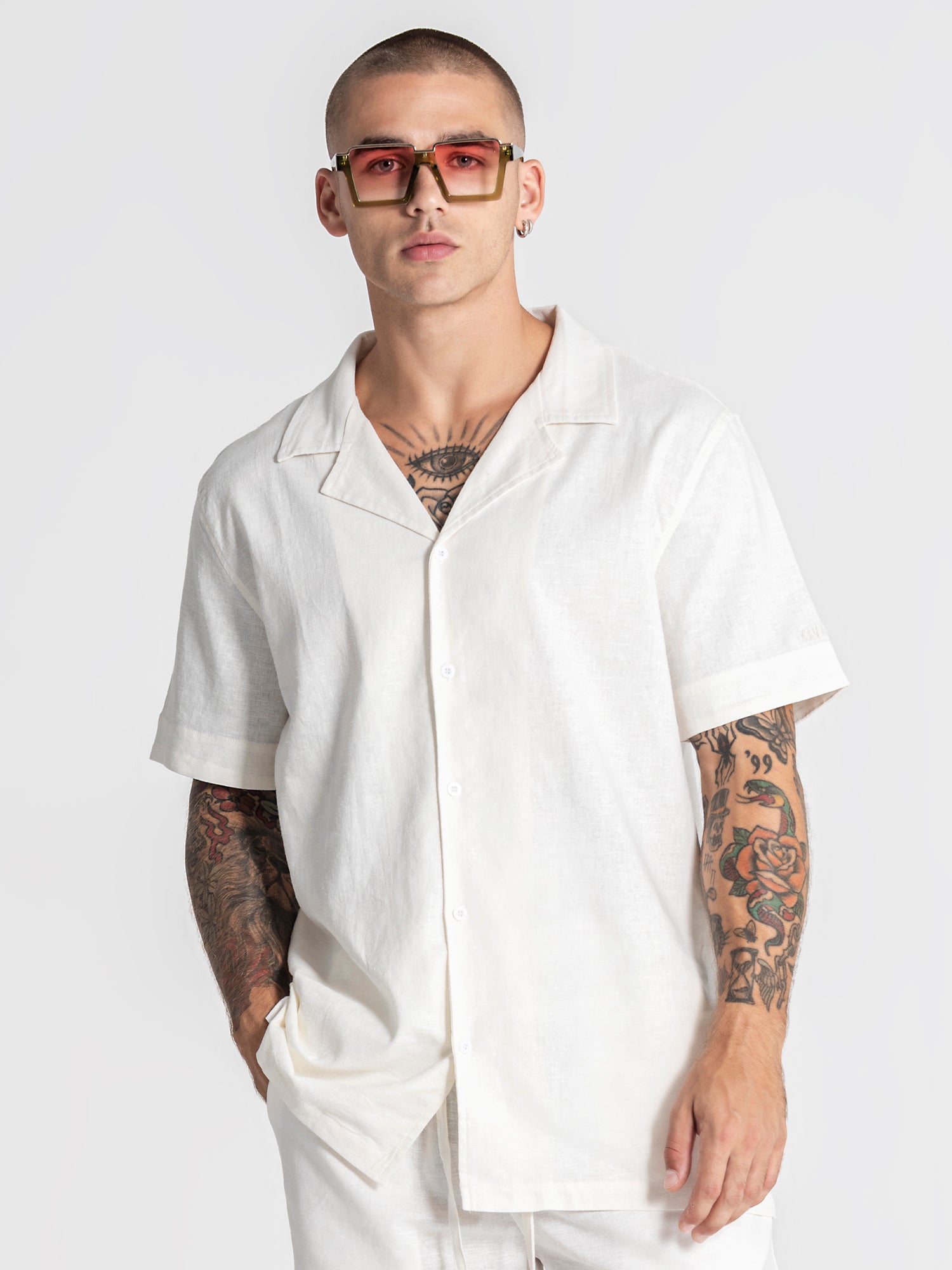 shirts / White Nature Linen Shirt