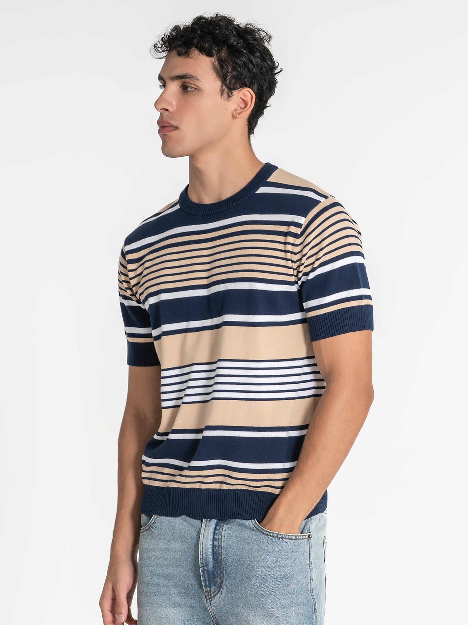 Blue Retro Knit Tee