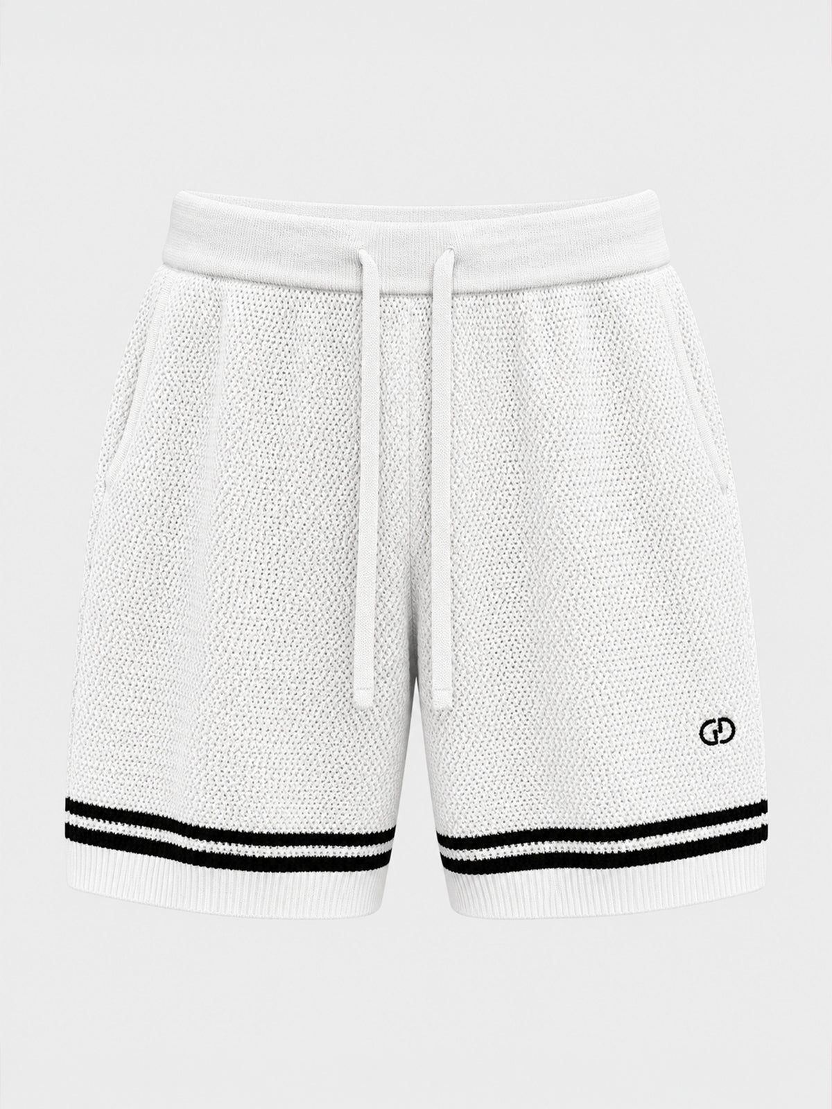 shorts / White Baseball Knit Shorts