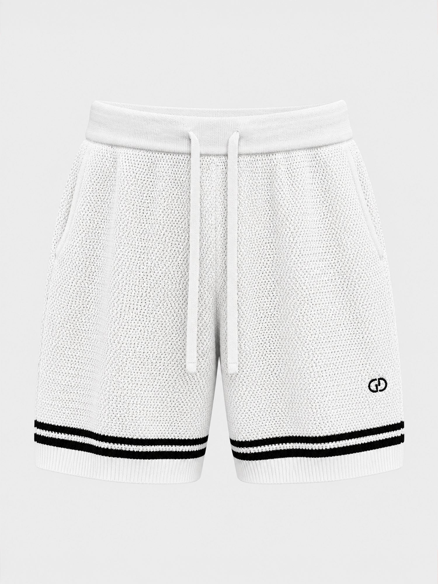 shorts / White Baseball Knit Shorts