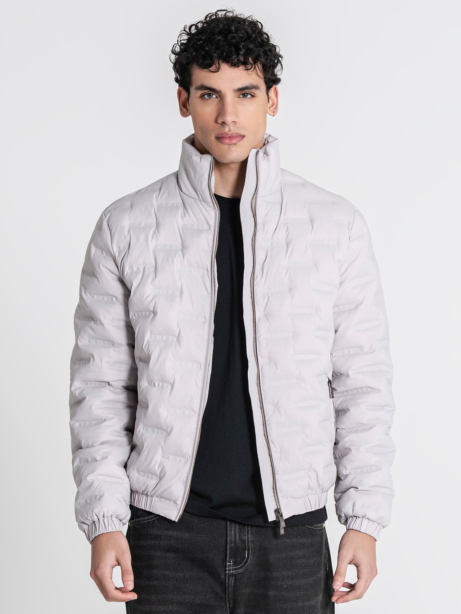 jackets / Grey Code Puffer Jacket