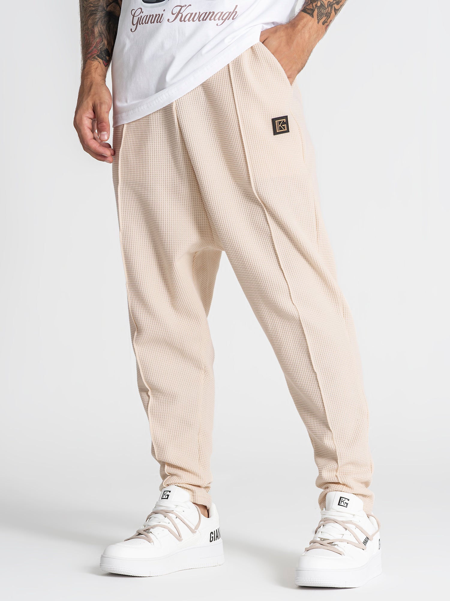 Beige Texture Pants