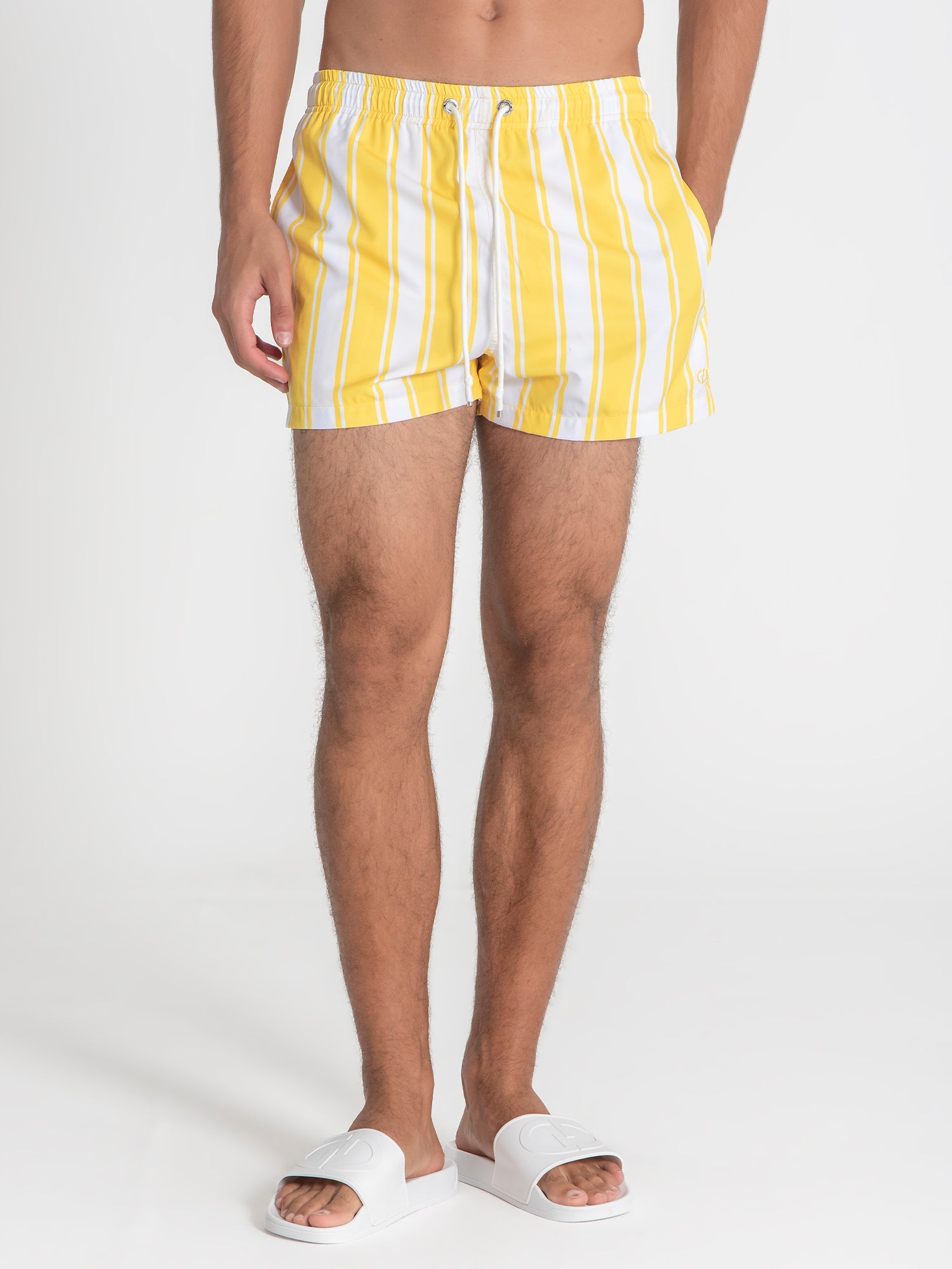 Yellow Striped Swimshorts