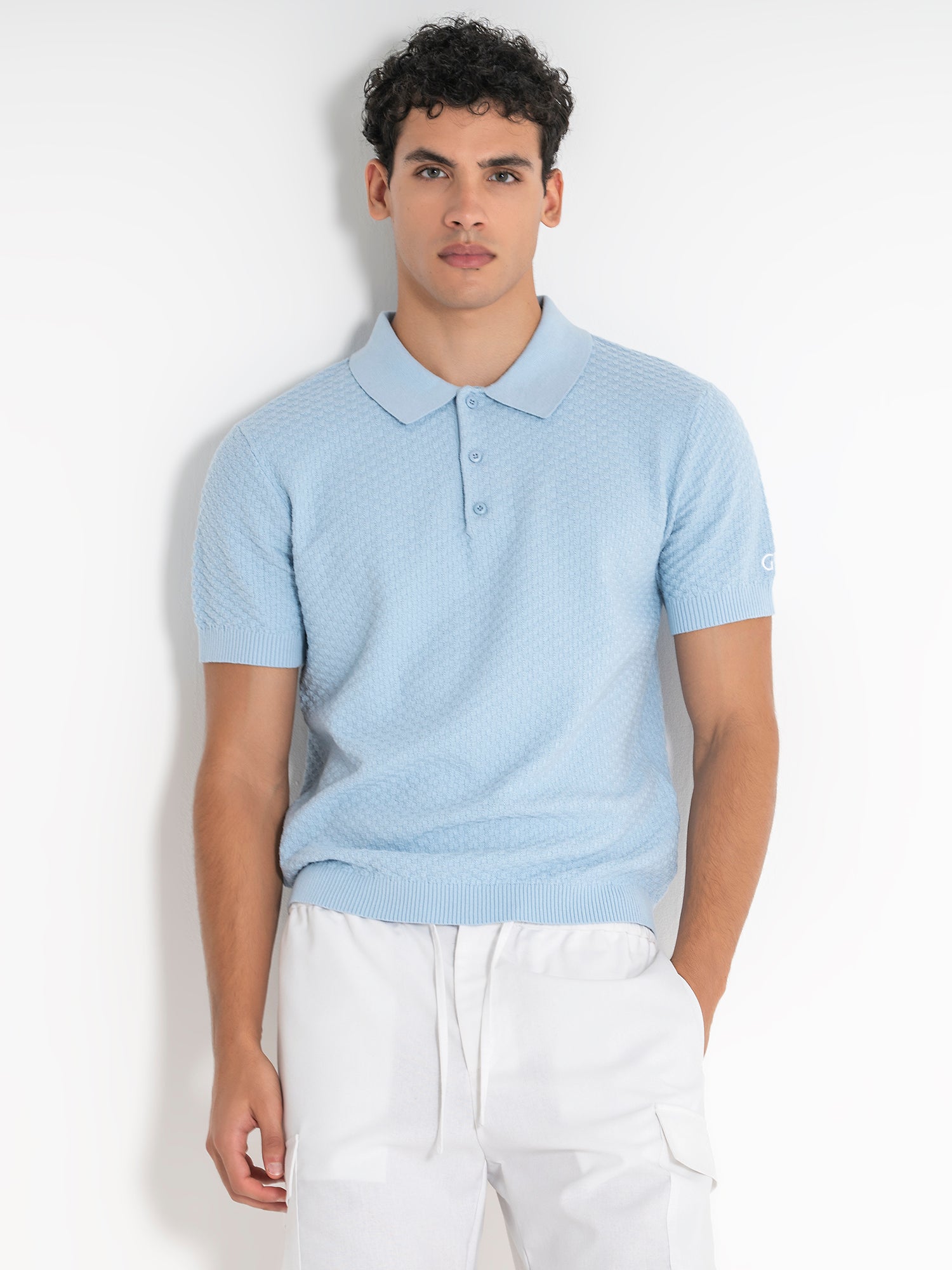 Blue Pop Knit Polo