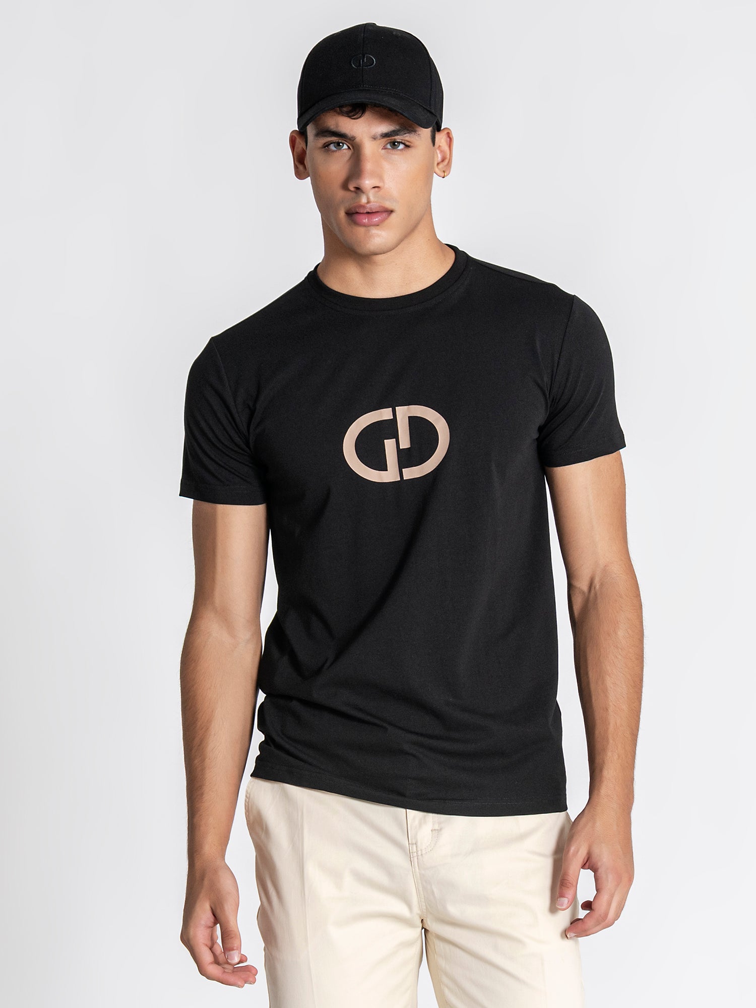 Black GG Print Tee