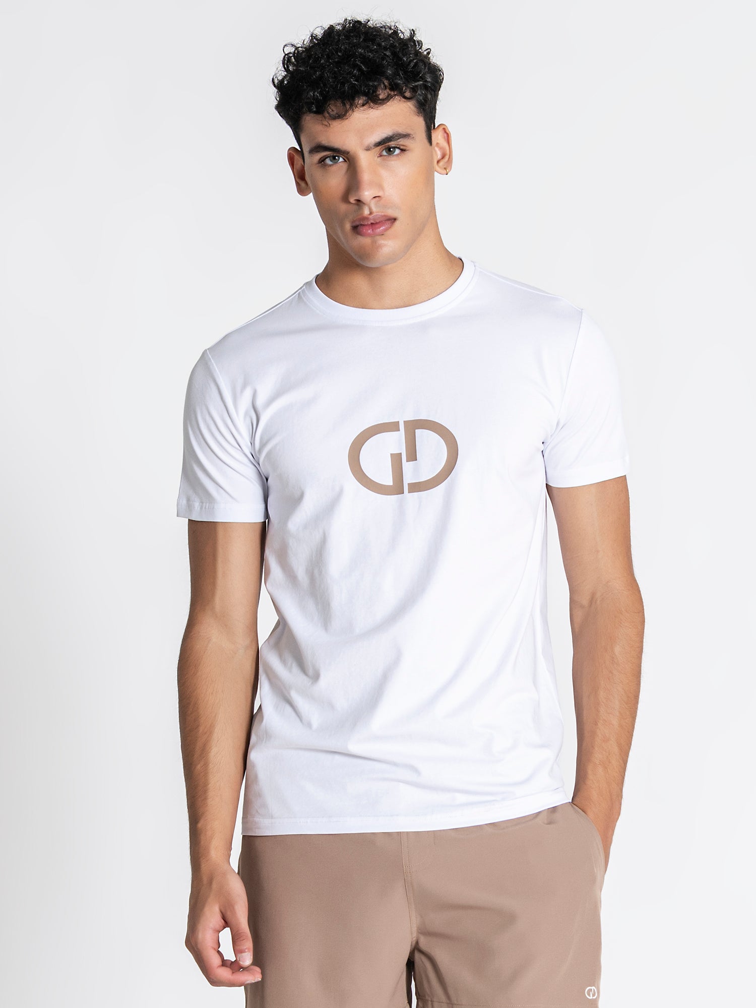 White GG Print Tee