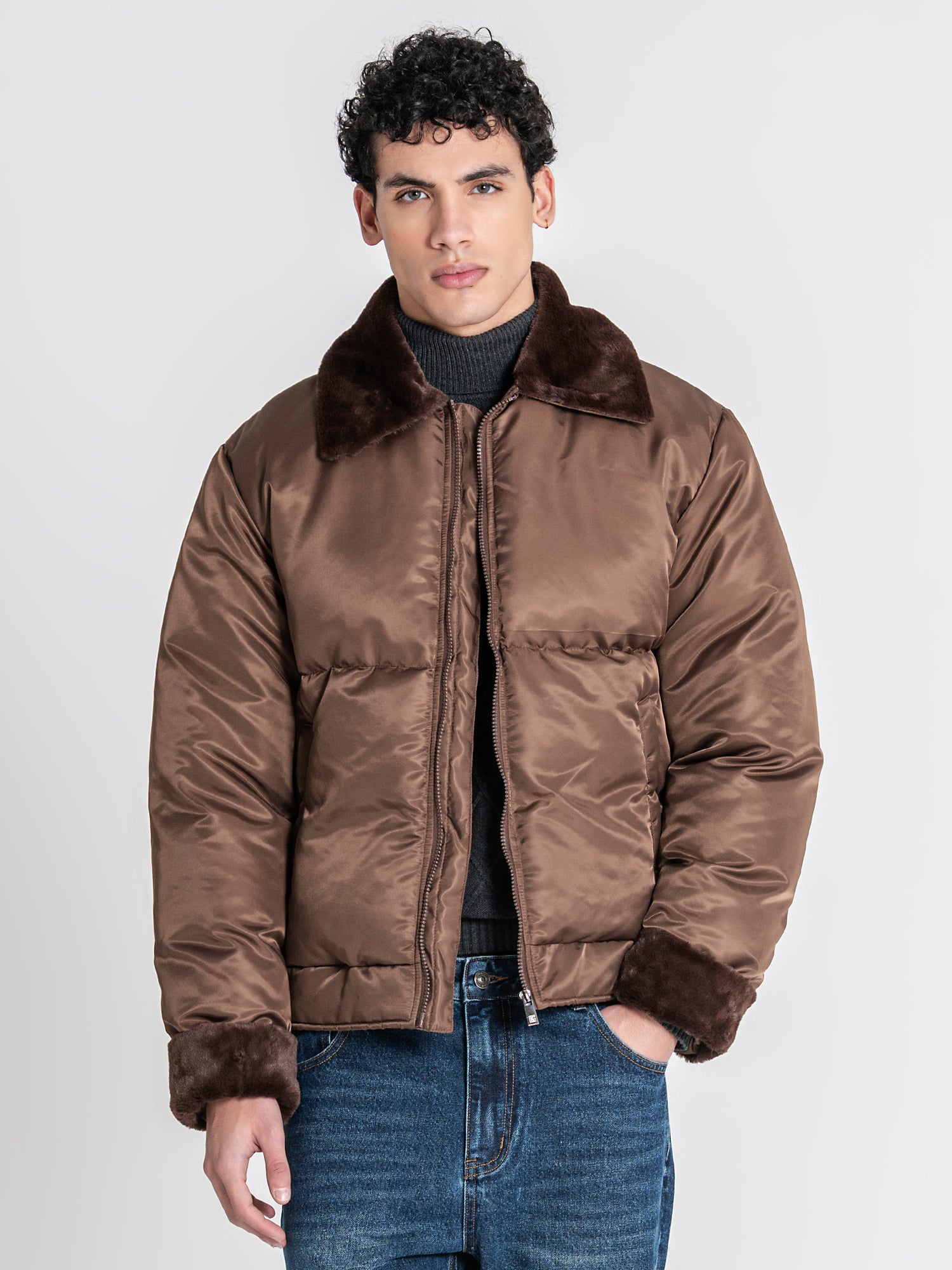 Brown GG Puffer Jacket