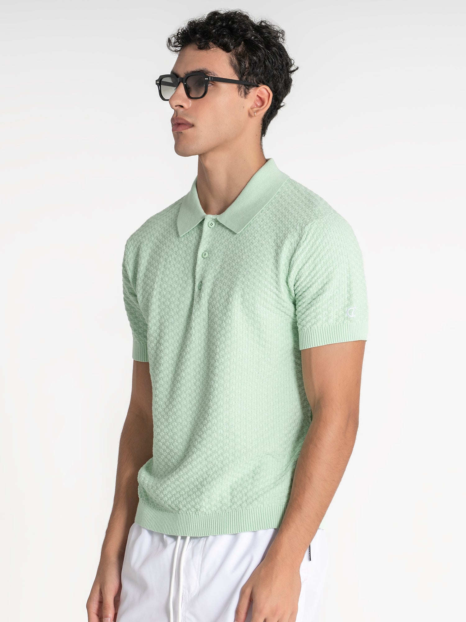 Mint Pop Knit Polo