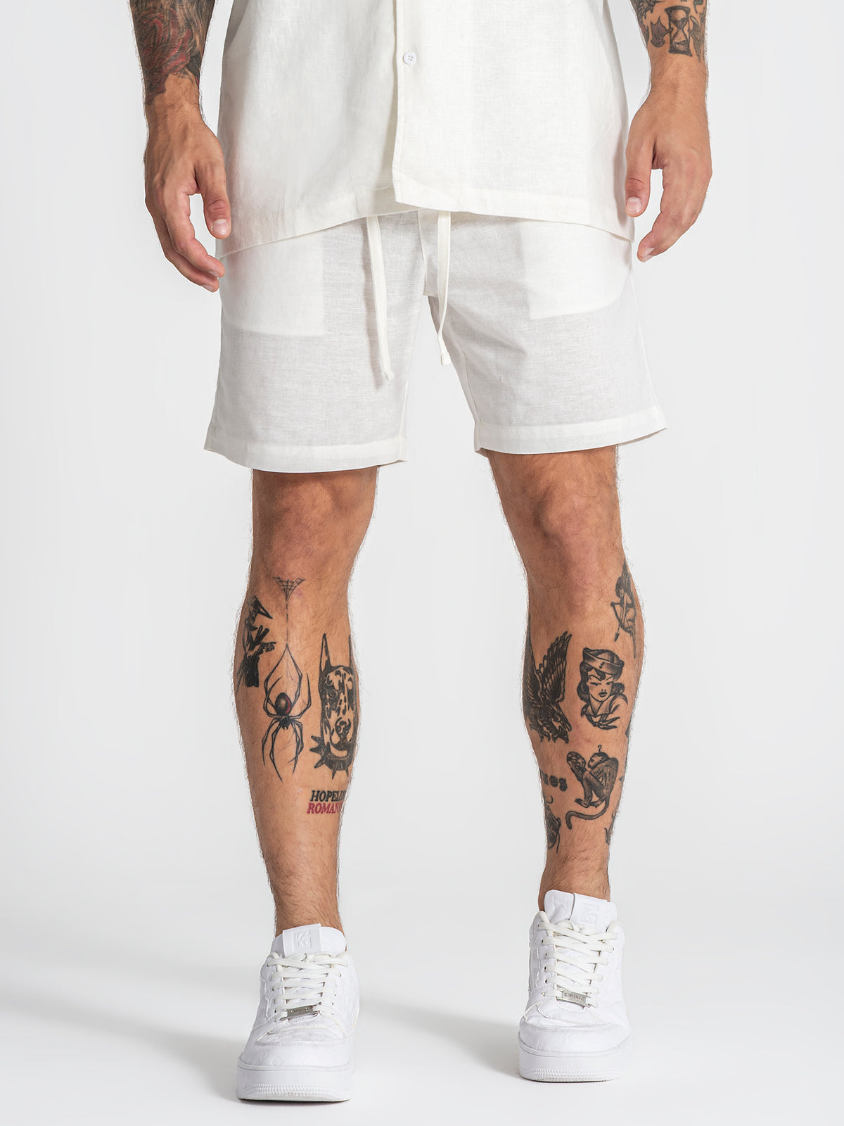 shorts / White Nature Linen Shorts