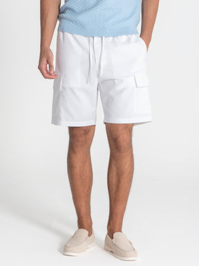 shorts / White Cargo Linen Shorts