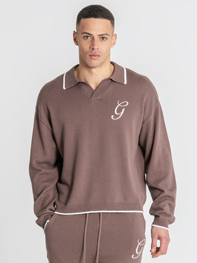 polos / Brown G Knit Sweater Polo