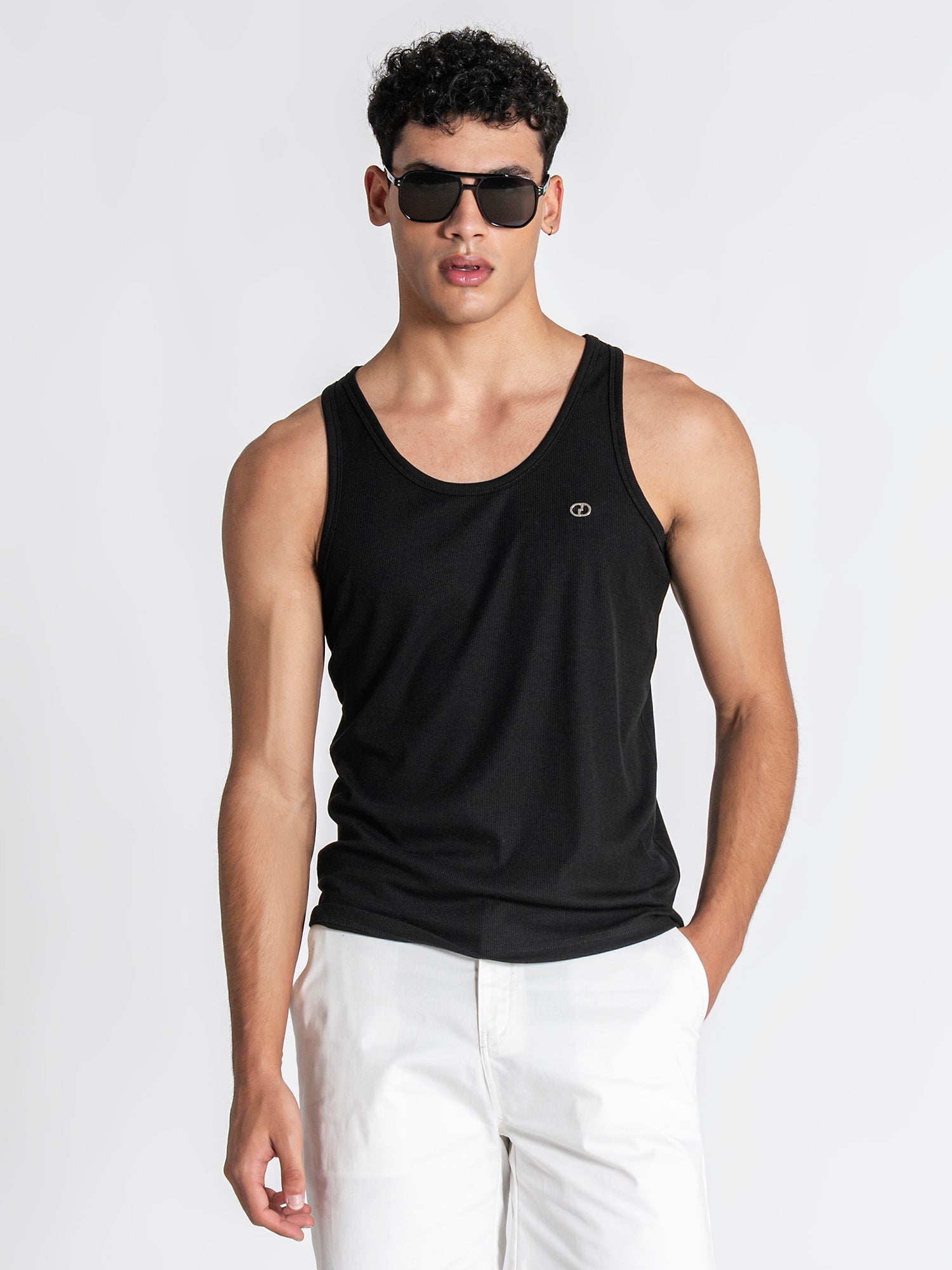 Black Essence Ribbed Tanktop