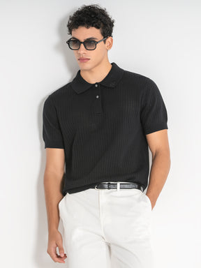 polos / Black Sense Knit Polo