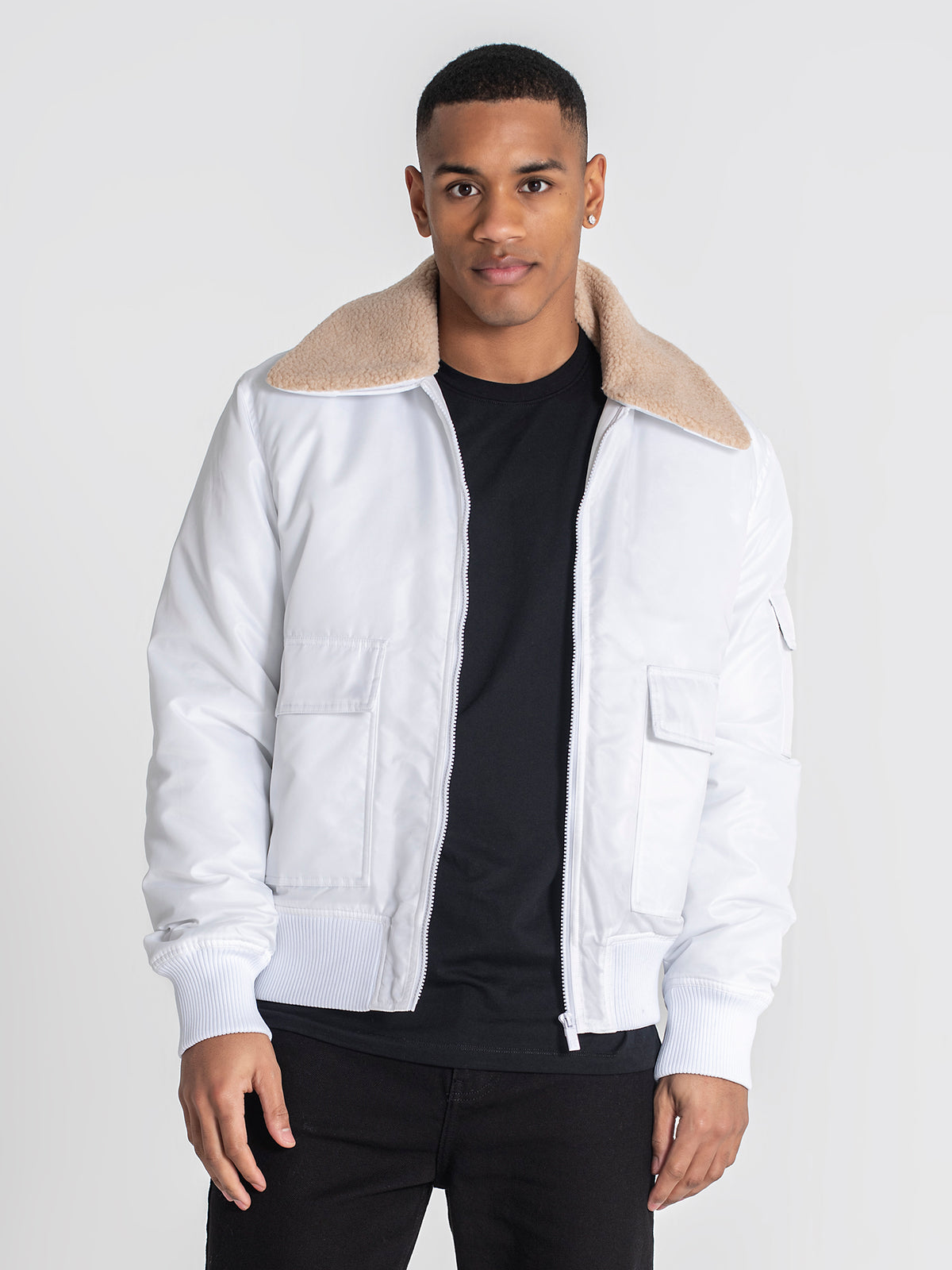 jackets / White Aviator Jacket