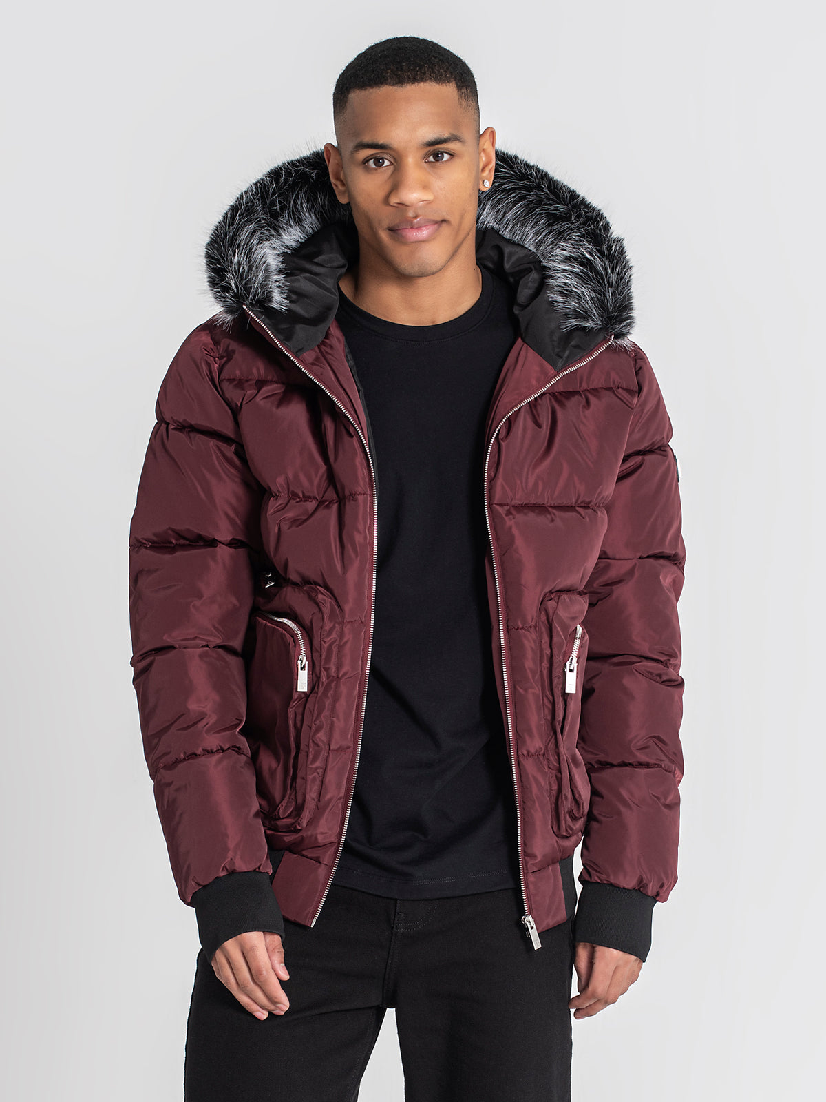 puffers / Burgundy Utility Puffer Jacket
