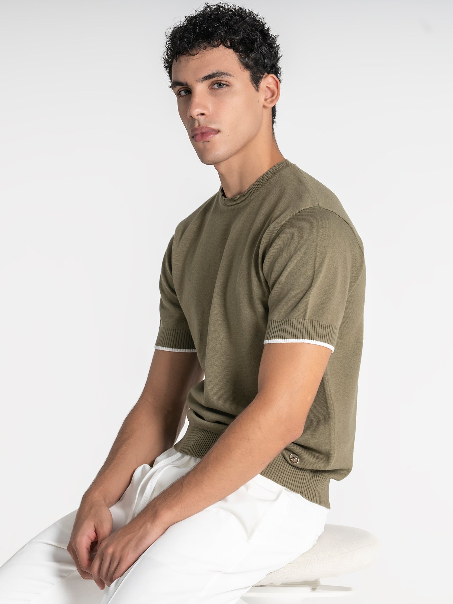 Green Edge Knit Tee
