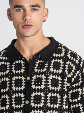 shirts / Black Nature Knit Shirt