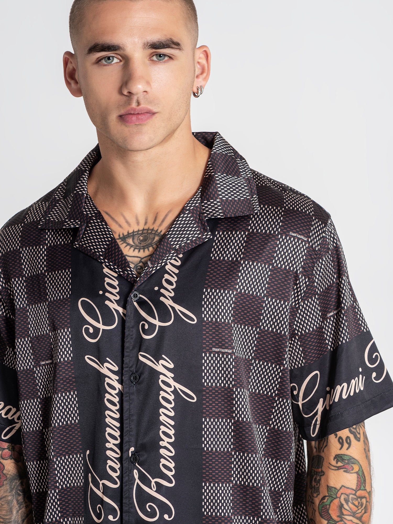 shirts / Brown Piazza Satin Shirt