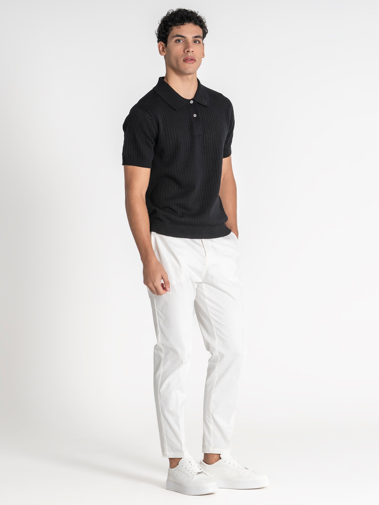 polos / Black Sense Knit Polo