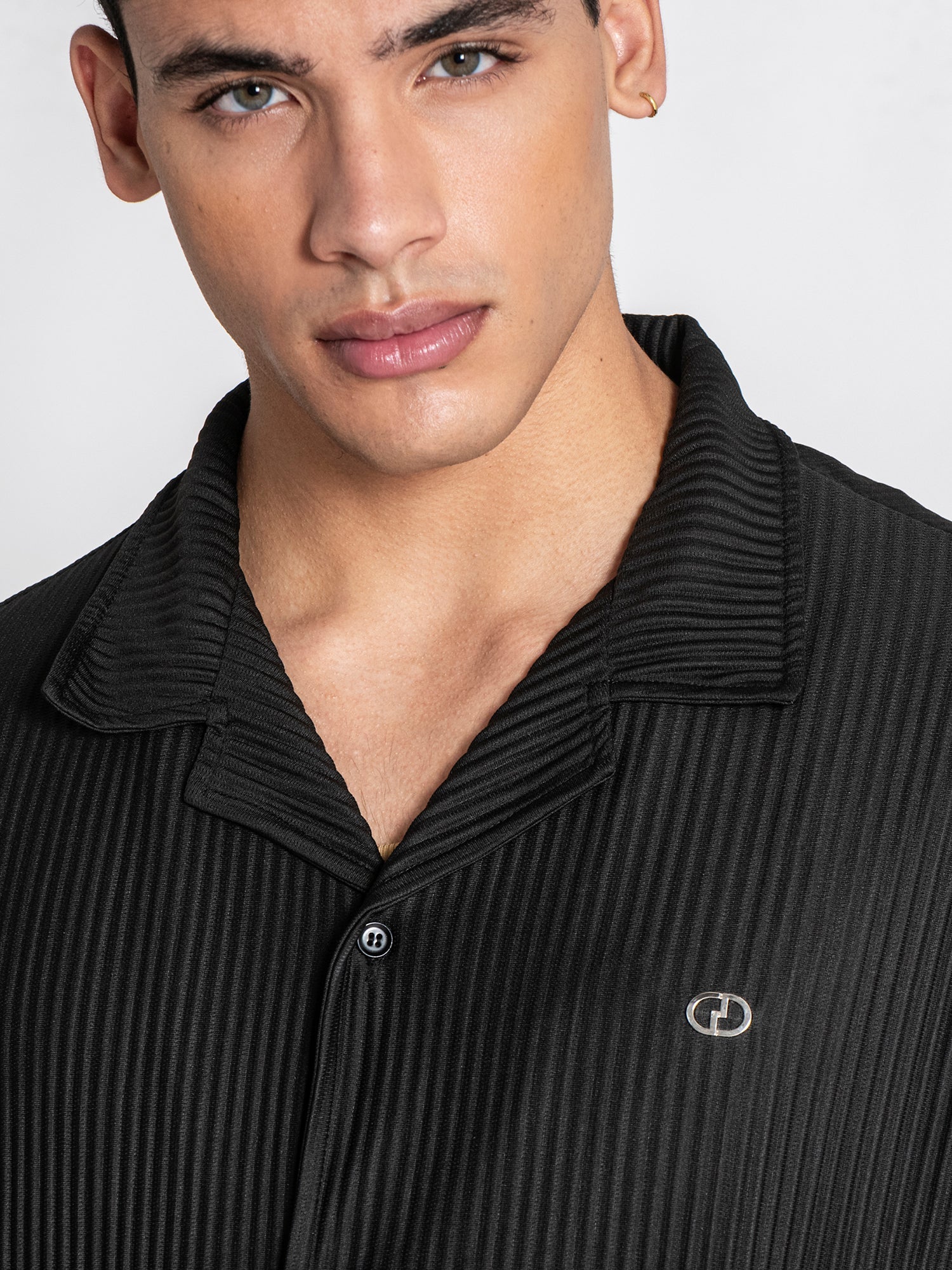 shirts / Black GG Cuban Shirt