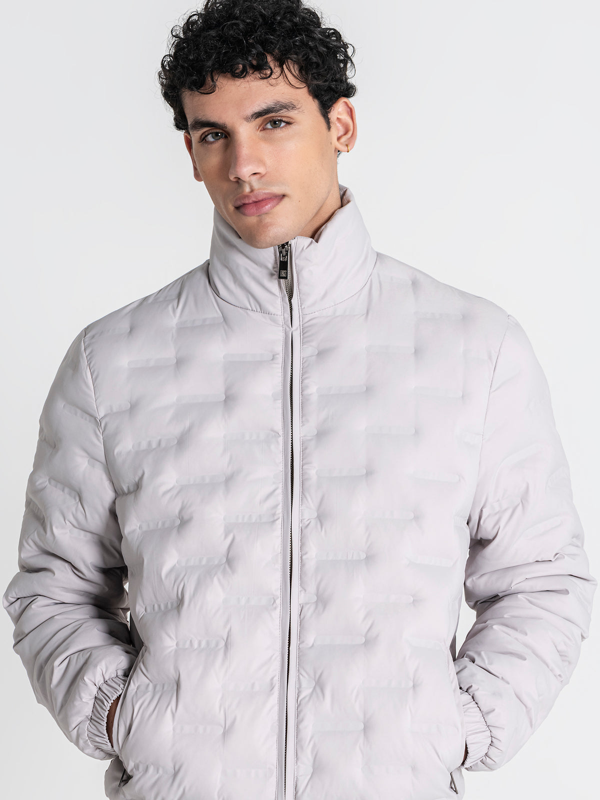 Casaco Puffer Cinzento Code