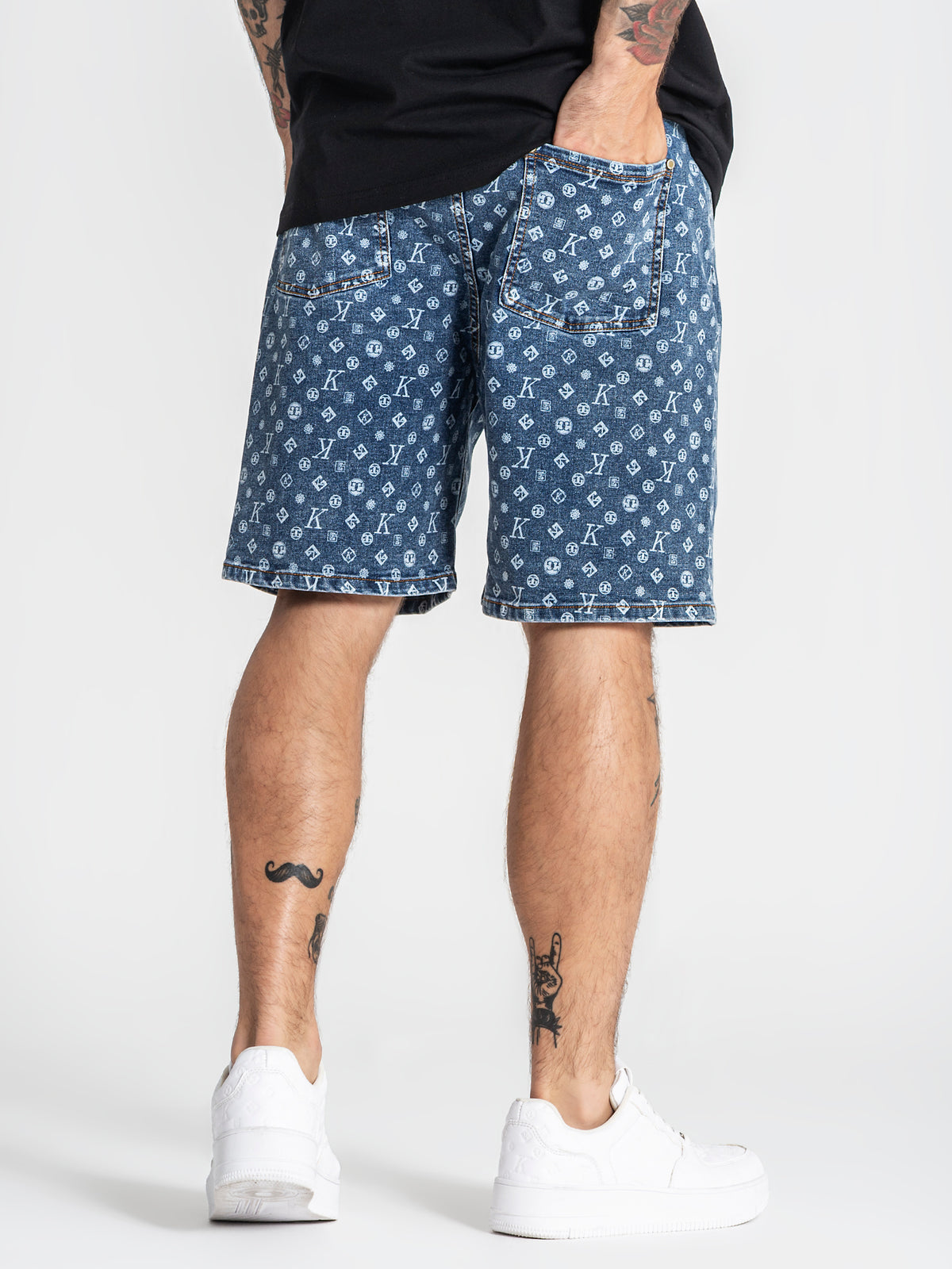 shorts / Blue Monogram Denim Shorts