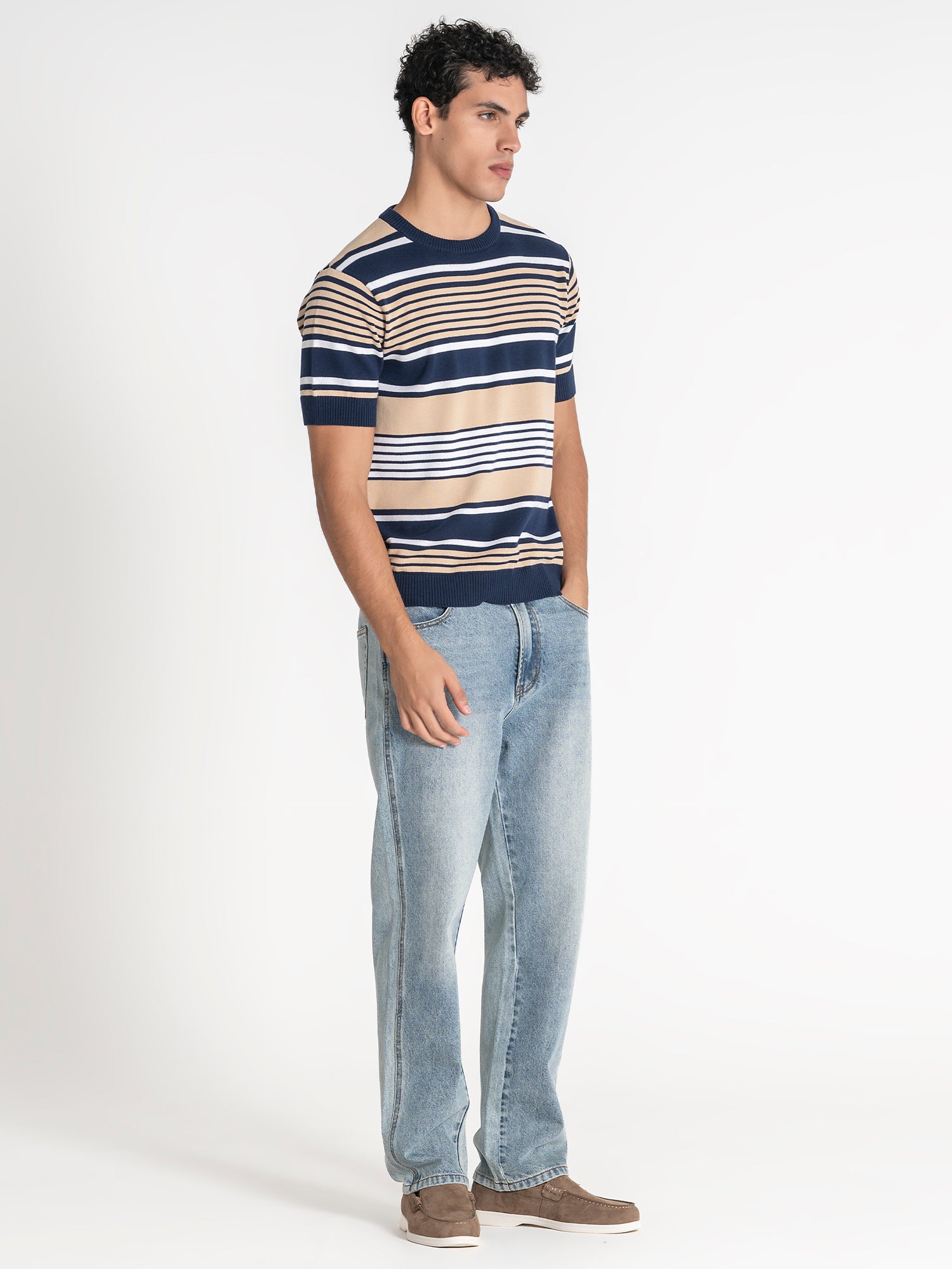 t-shirts / Blue Retro Knit Tee