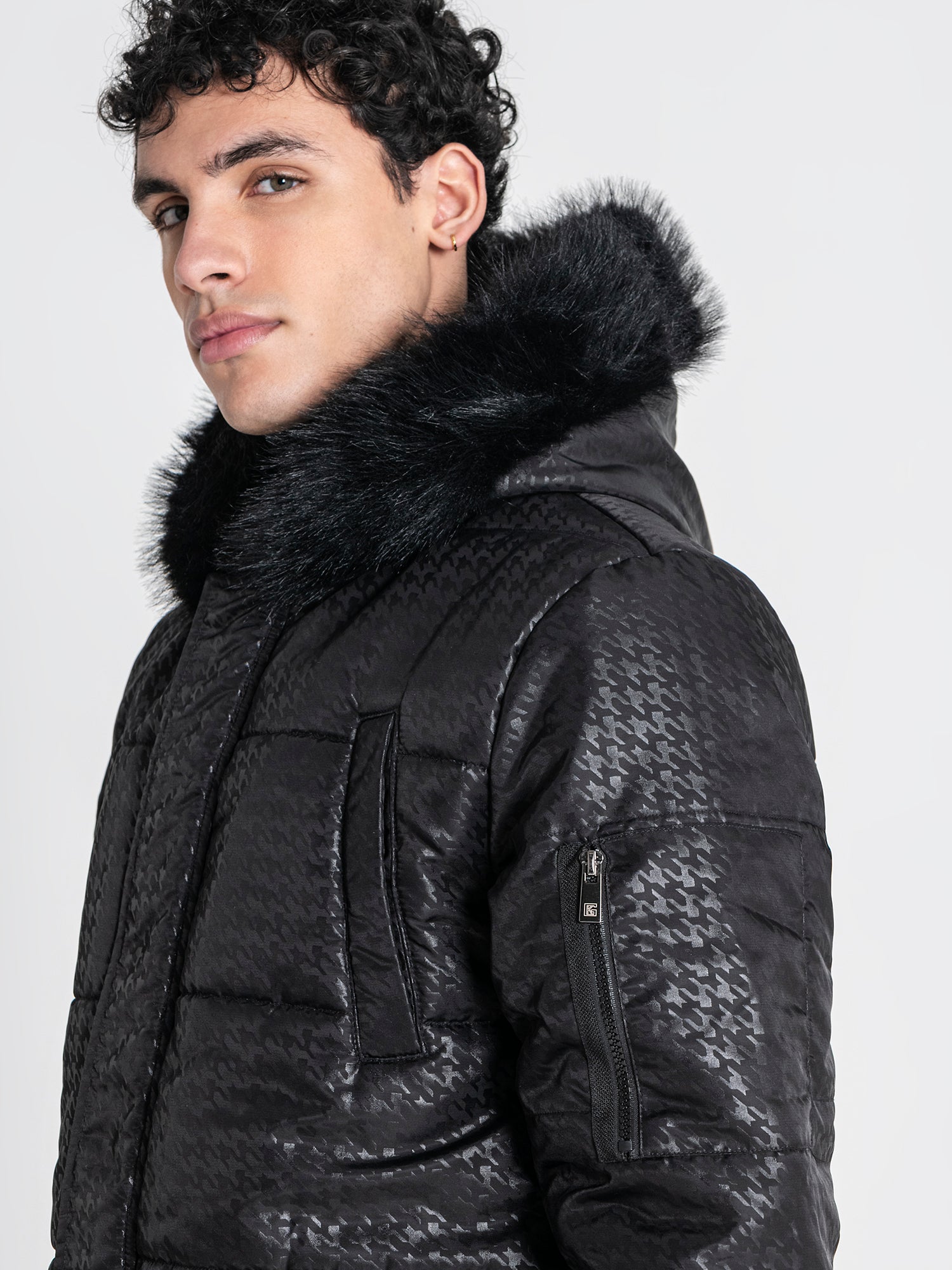 overcoats / Black GK Houndstooth Coat
