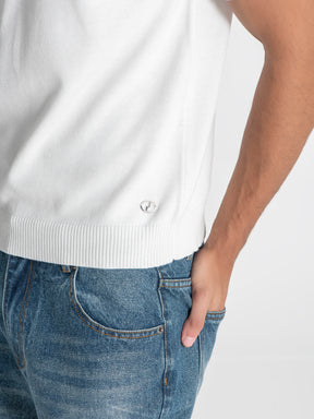 t-shirts / White Edge Knit Tee