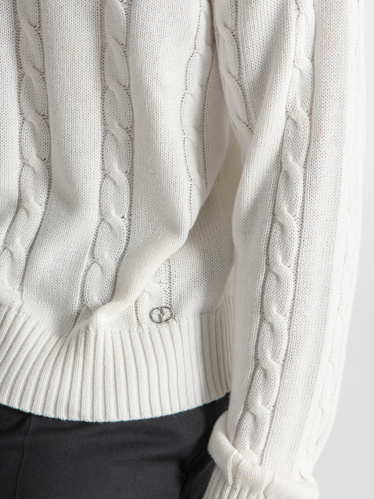 sweats / White Cable Sweater