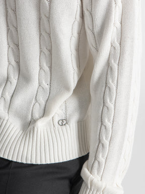 sweats / White Cable Sweater