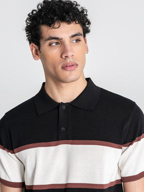 polos / Black Block Knit Polo