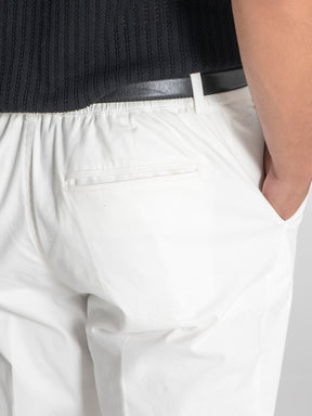 pants / White Elastic Chino Chino Pants