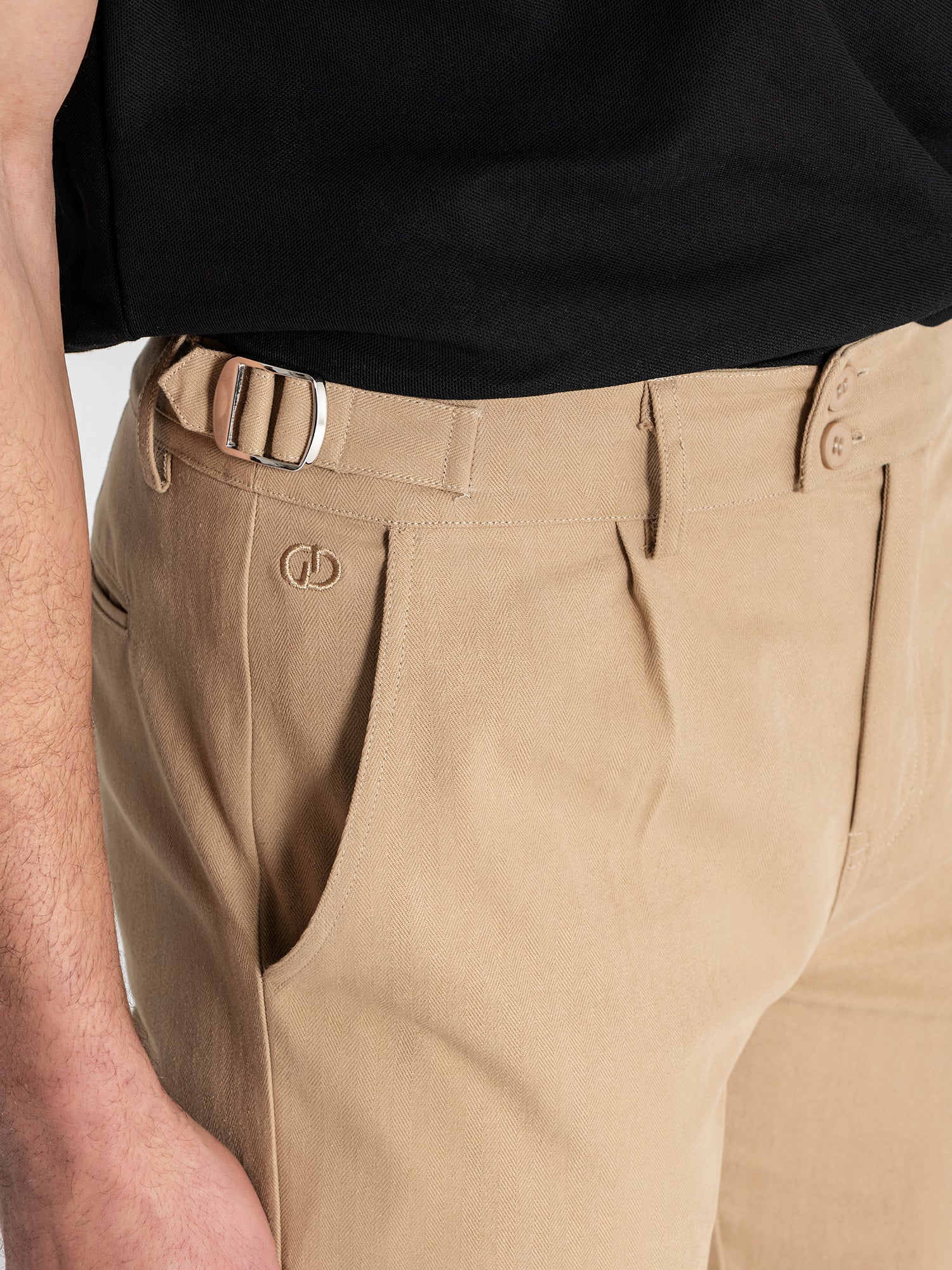 pants / Taupe Pleated Chino Pants