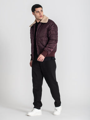 jackets / Burgundy Aviator Jacket