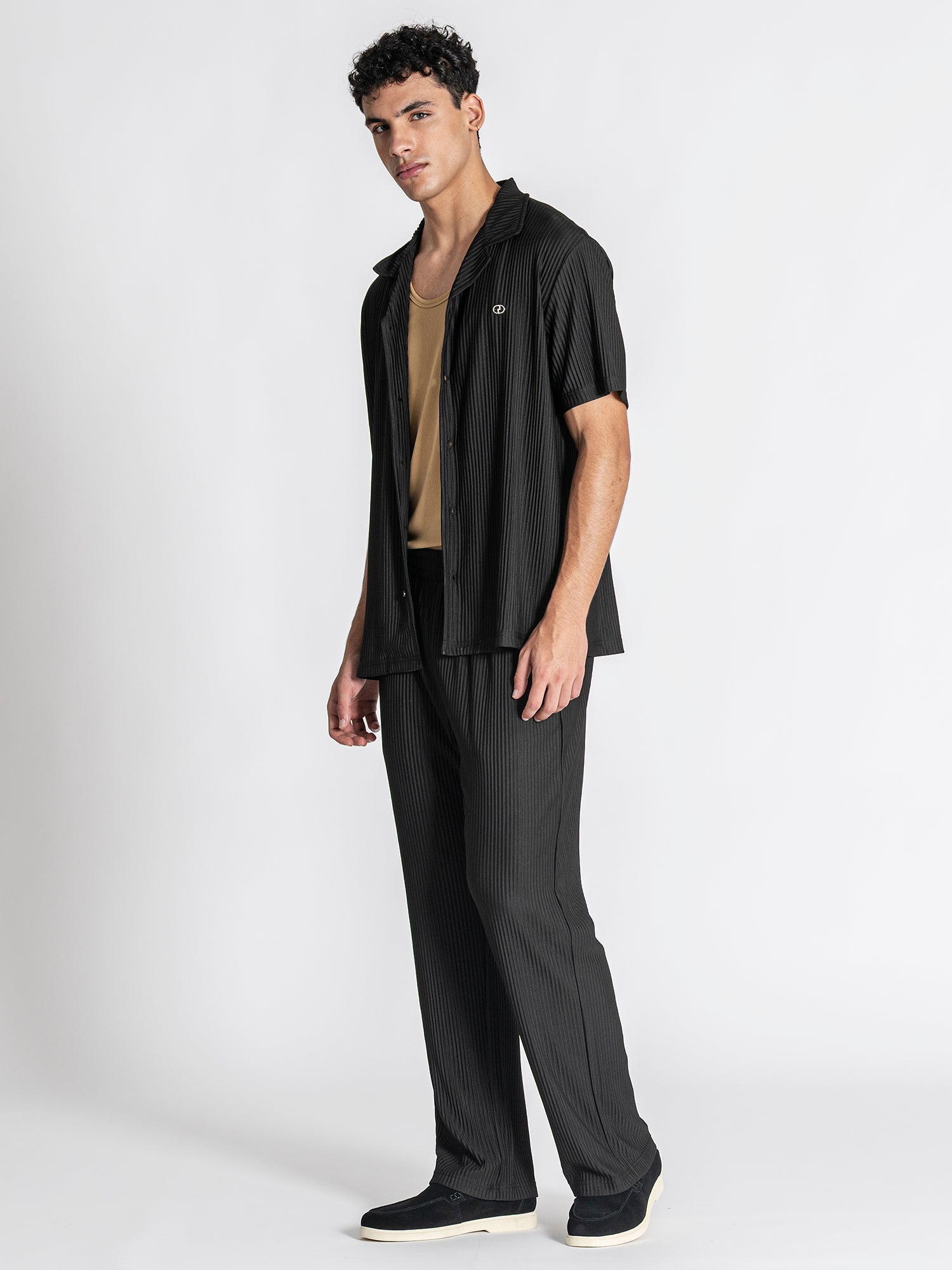 shirts / Black GG Cuban Shirt