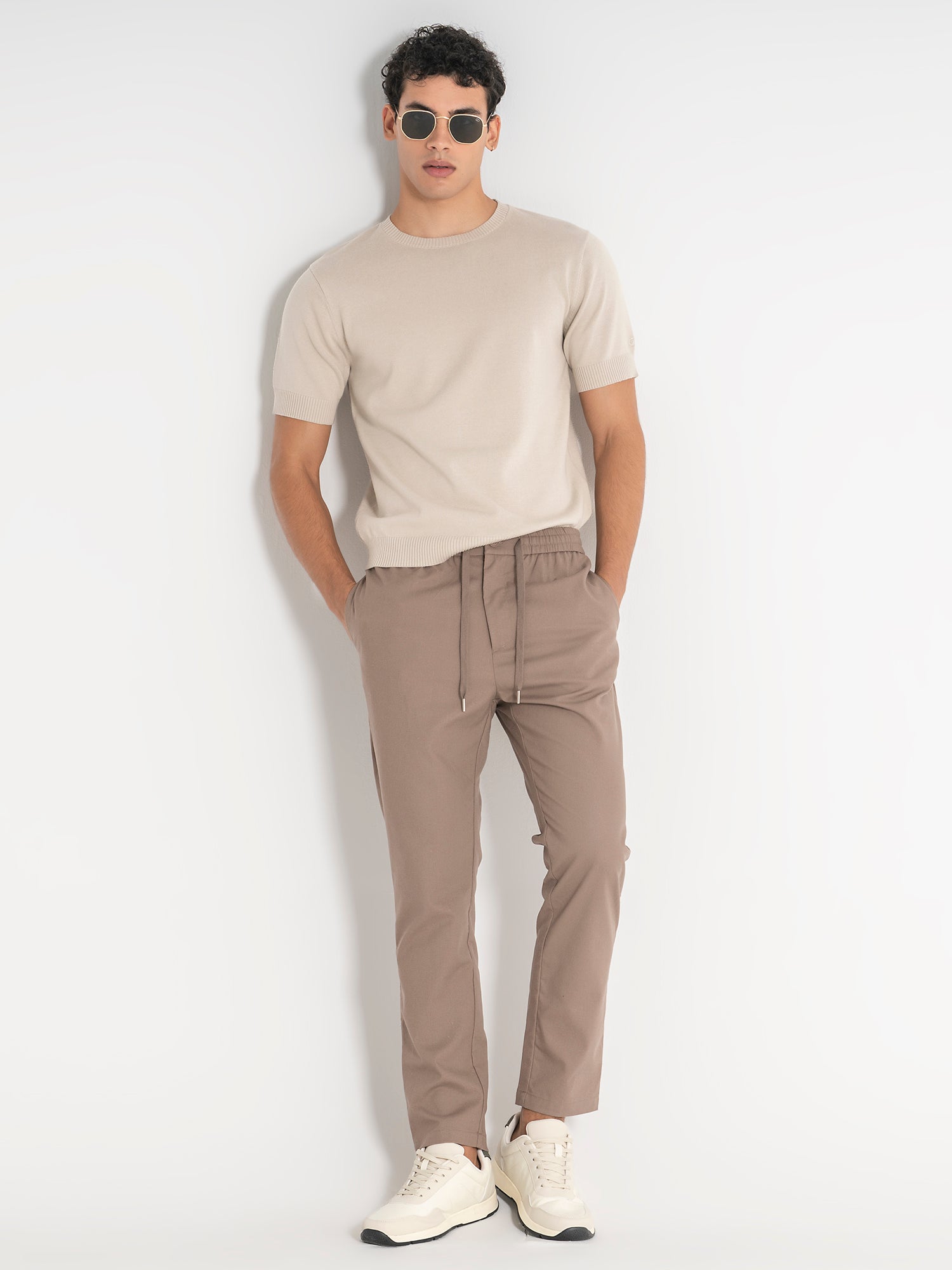 t-shirts / Beige Essential Knit Tee