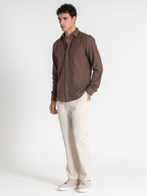 shirts / Brown Flax Linen Shirt