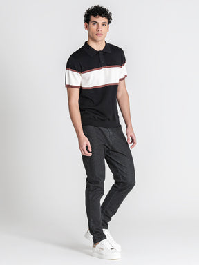 polos / Black Block Knit Polo