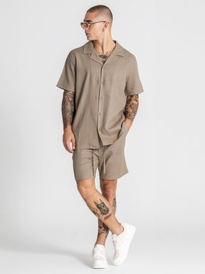 shirts / Taupe Nature Linen Shirt